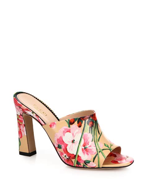 gucci floral mule|gucci heeled mules.